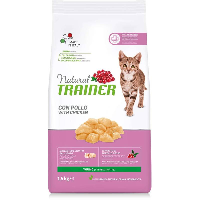 Trainer (Трейнер) Natural Super Premium Young Cat - Сухой корм со свежей курицей для молодых котов (1,5 кг) в E-ZOO