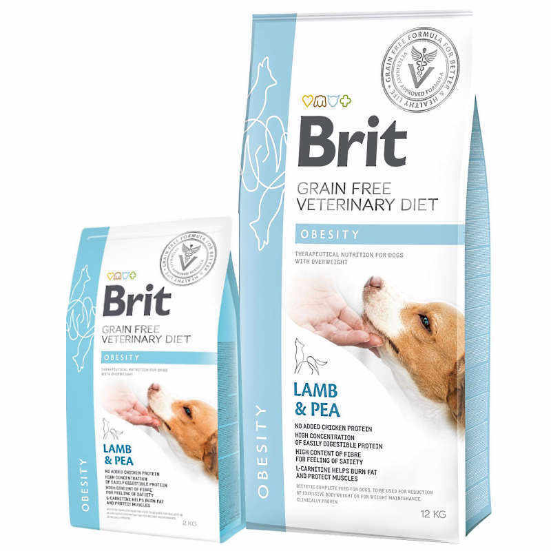 Brit GF Veterinary Diet (Брит Ветеринари Диет) Dog Obesity - Беззерновая диета при избыточном весе с ягненком, индейкой и горохом для собак (12 кг) в E-ZOO