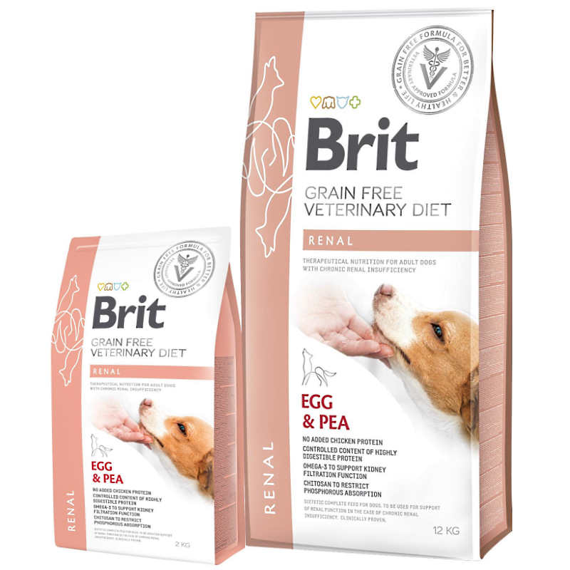 Brit GF Veterinary Diet (Брит Ветеринари Диет) Dog Renal - Беззерновая диета при почечной недостаточности с яйцом, горохом и гречкой для собак (12 кг) в E-ZOO