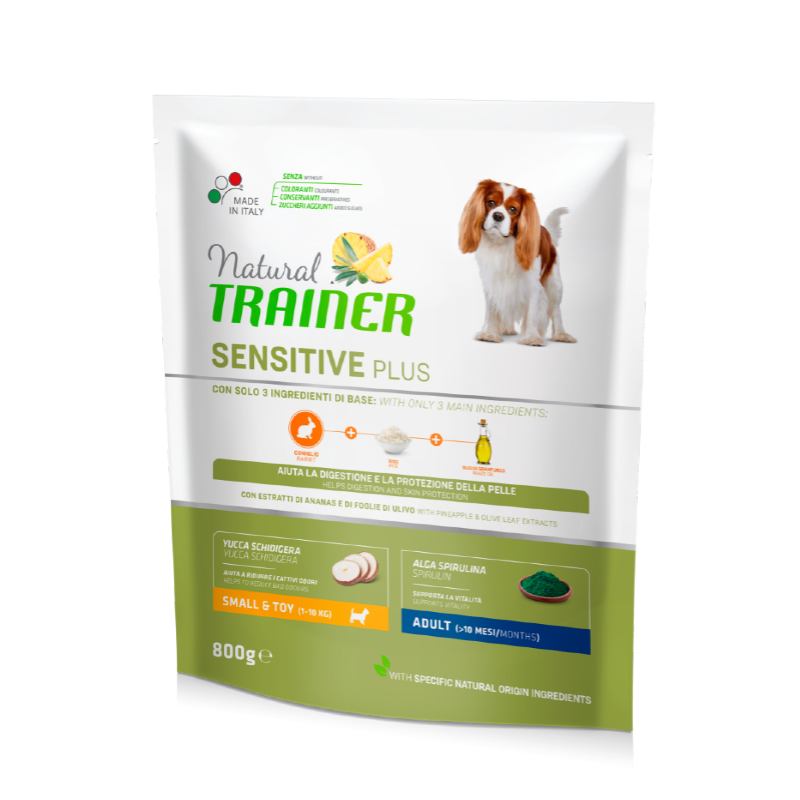 Trainer (Трейнер) Natural Sensitive Plus Adult Mini With Rabbit - Сухой корм с кроликом для собак малых пород с чувствительным пищеварением (800 г) в E-ZOO