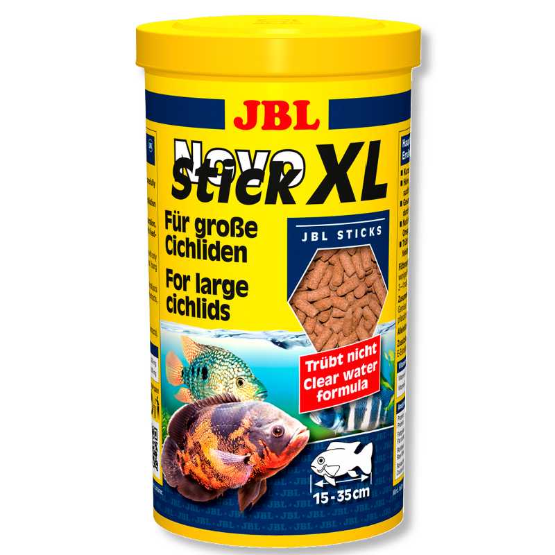 JBL (ДжиБиЭль) Novo Stick XL - Основной корм для хищных цихлид крупных размеров (палочки) (1 л) в E-ZOO