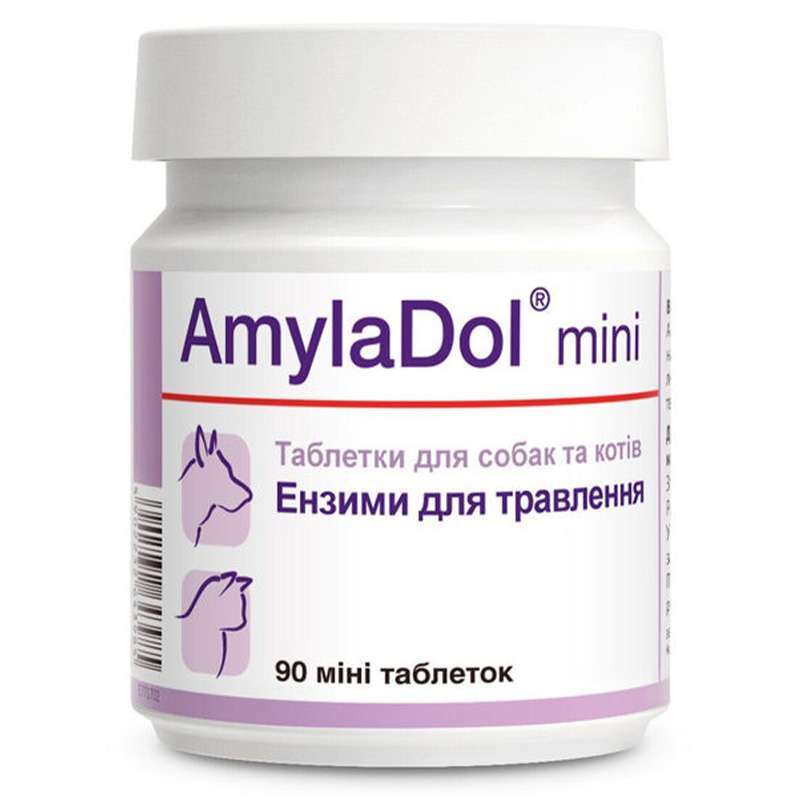 Dolfos (Дольфос) AmylaDol mini - Вітамінно-мінеральний комплекс для собак малих порід і котів при порушенні травлення (90 табл.) в E-ZOO