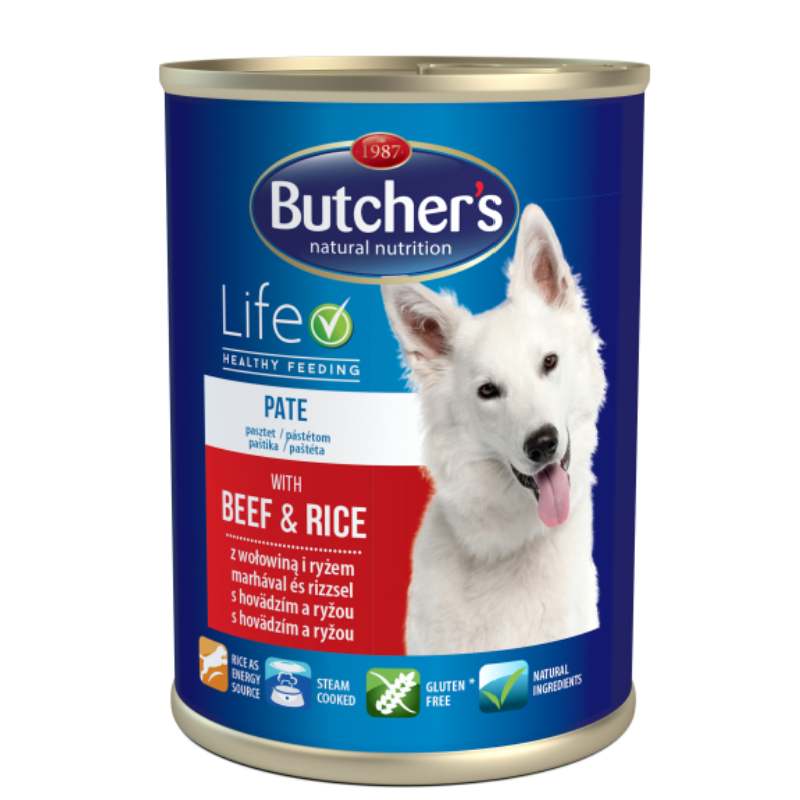 Butcher`s (Бутчерс) Life with Beef & Rice - Консервы с говядиной и рисом для взрослых собак (1,2 кг) в E-ZOO