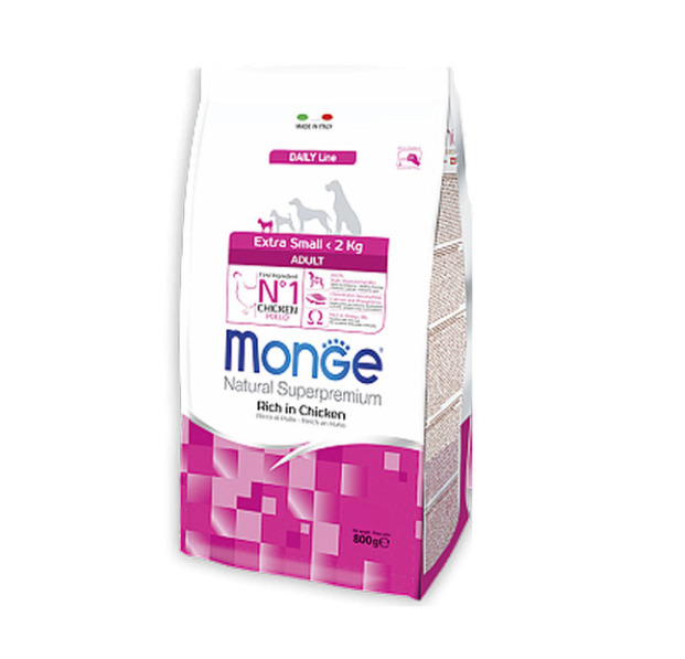 Monge (Монж) Extra Small Adult - Сухий корм для дорослих собак мініатюрних порід з куркою і рисом (800 г) в E-ZOO