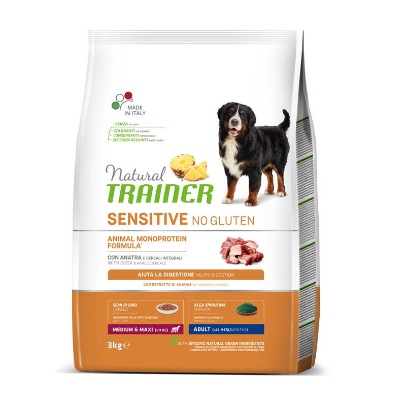Trainer (Трейнер) Natural Sensitive Adult Medium & Maxi With Duck - Сухий корм з качкою для собак середніх і великих порід з чутливим травленням (3 кг) в E-ZOO