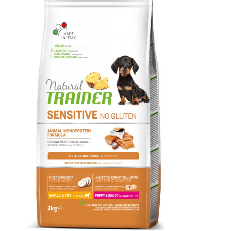 Trainer (Трейнер) Natural Sensitive Puppy & Junior Mini Salmon - Сухий корм з лососем для цуценят собак малих порід з чутливим травленням (2 кг) в E-ZOO