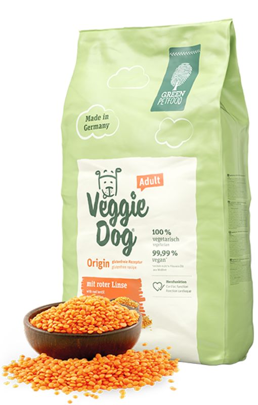 Green Petfood (Грін Петфуд) VeggieDog Origin Adult - Сухий вегетаріанський корм для дорослих собак із червоною сочевицею (10 кг) в E-ZOO