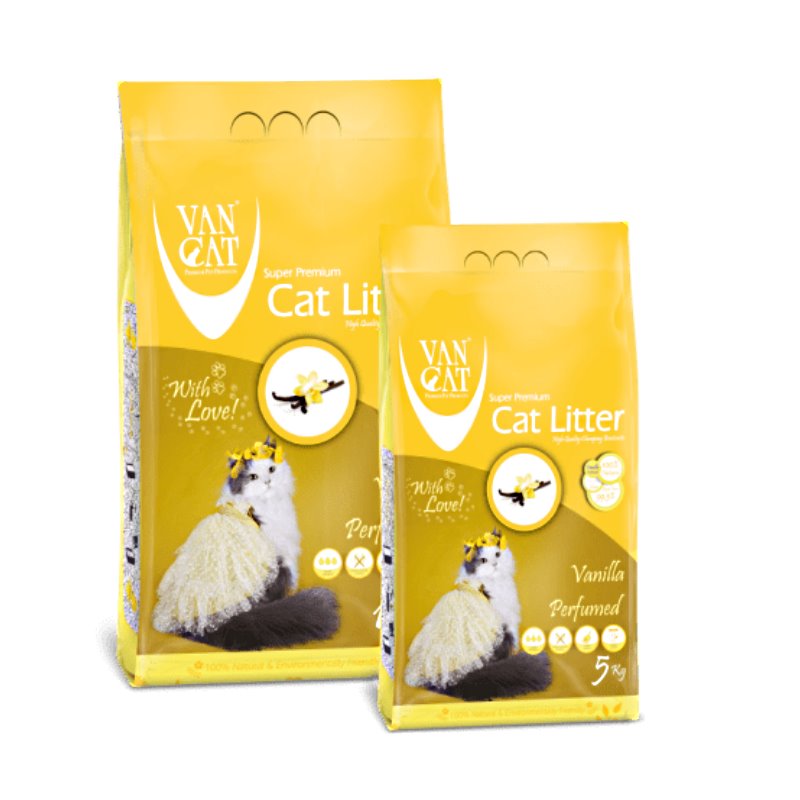 VanCat (ВанКэт) Cat Litter Vanilla - Бентонитовый наполнитель для кошачьего туалета с ароматом ванили (5 кг) в E-ZOO