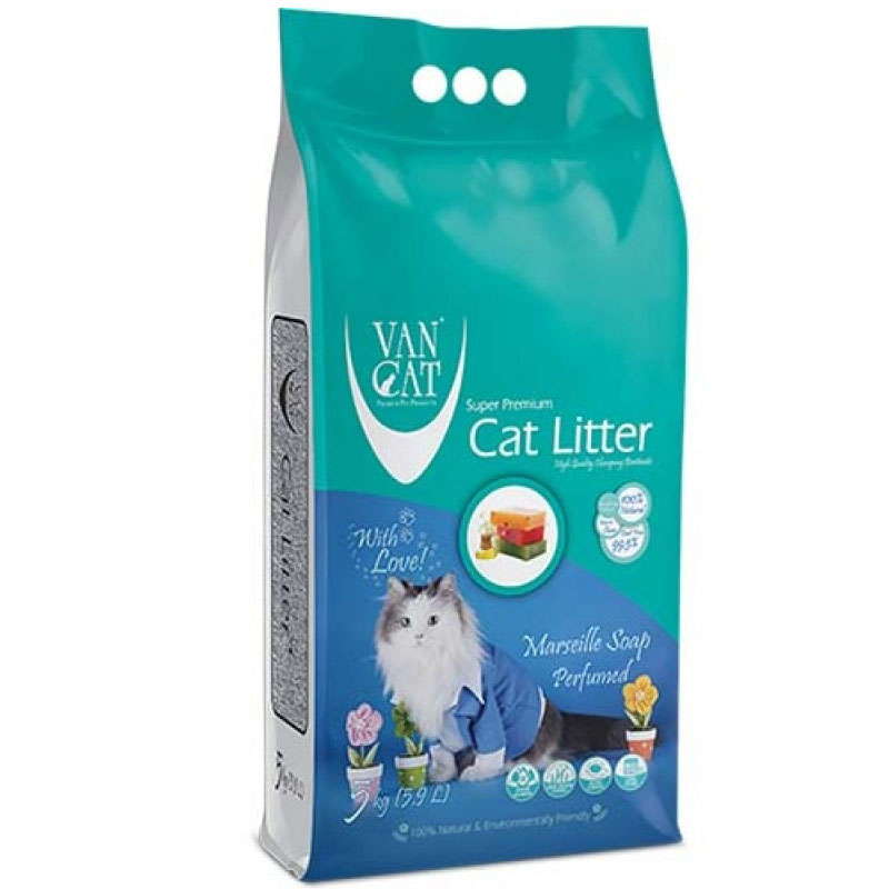 VanCat (ВанКэт) Cat Litter Marseille Soap - Бентонитовый наполнитель для кошачьего туалета с ароматом "Марсельского мыла" (10 кг) в E-ZOO