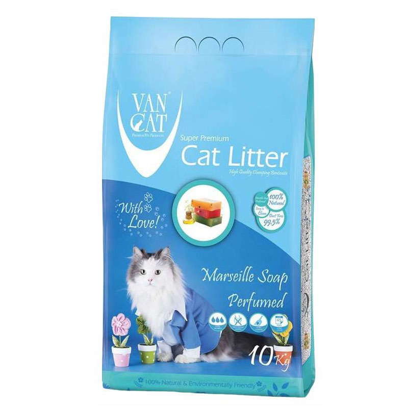 VanCat (ВанКет) Cat Litter Marseille Soap - Бентонітовий наповнювач для котячого туалету з ароматом "Марсельского мила" (10 кг) в E-ZOO
