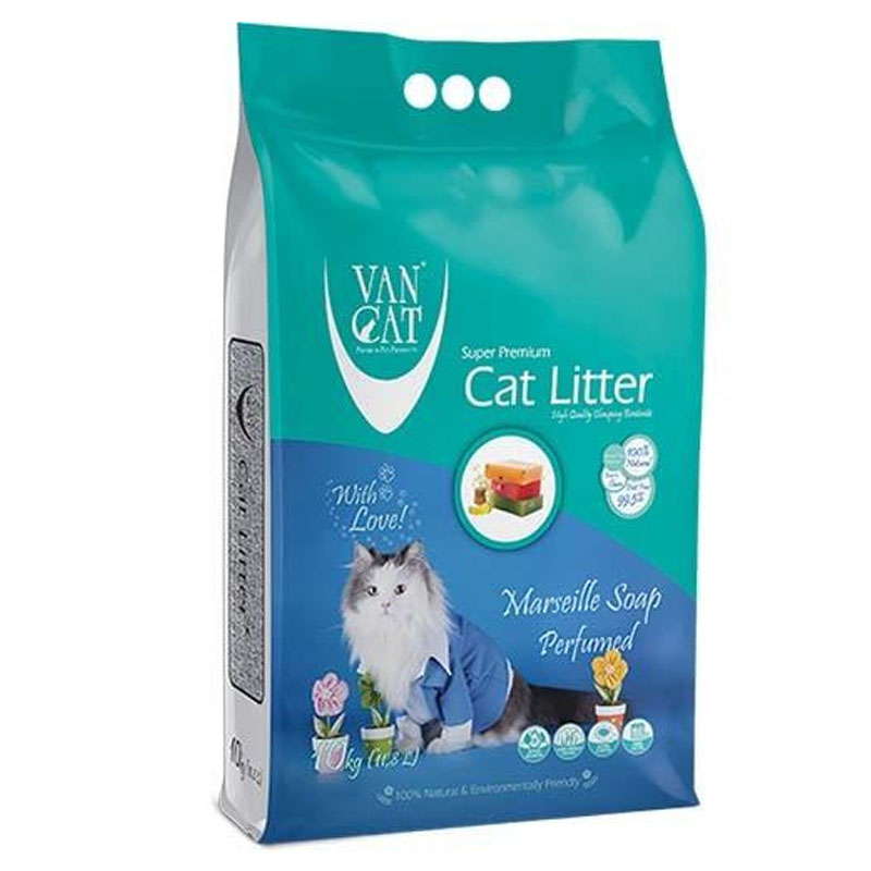 VanCat (ВанКэт) Cat Litter Marseille Soap - Бентонитовый наполнитель для кошачьего туалета с ароматом "Марсельского мыла" (10 кг) в E-ZOO
