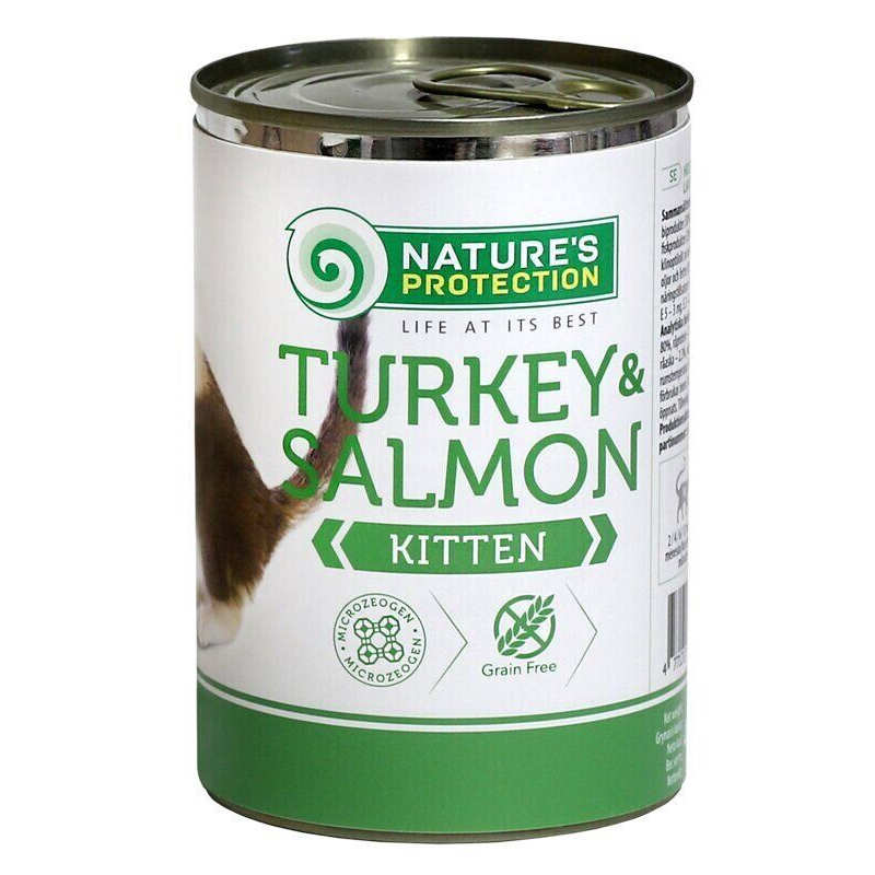 Nature's Protection (Нейчерес Протекшн) Kitten Turkey&Salmon – Консервований корм з м'ясом індика і лосося для кошенят (400 г) в E-ZOO
