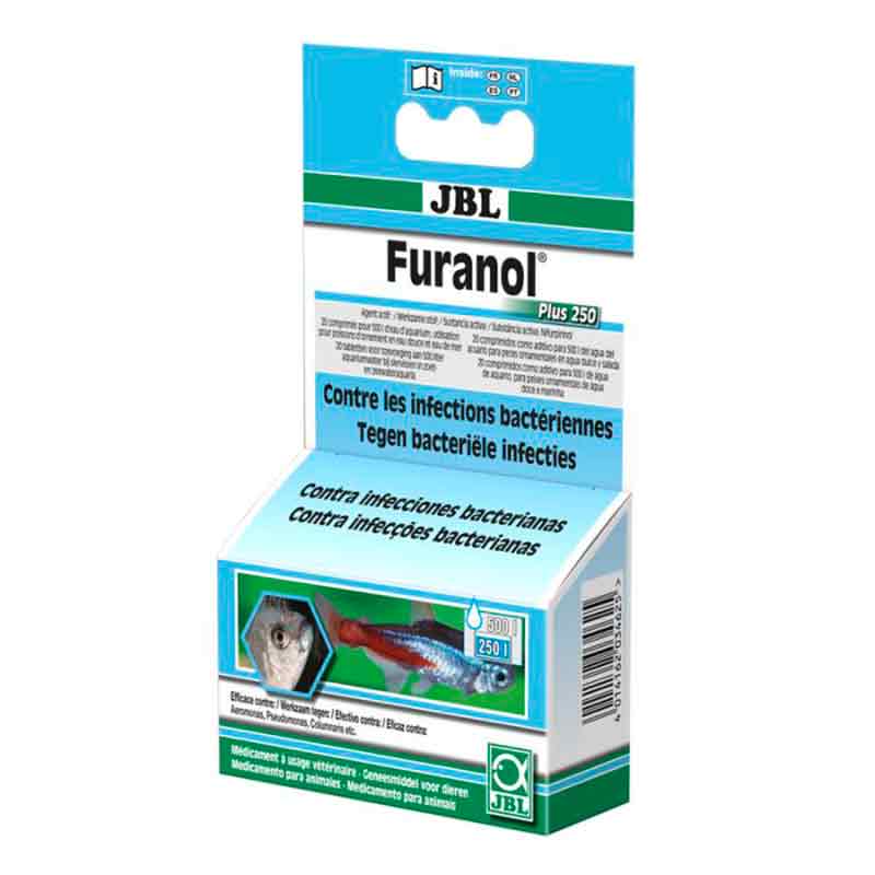 JBL (ДжиБиЭль) Furanol Plus 250 - Средство от внешних и внутренних бактериальных инфекций аквариумных рыбок (20 табл.) в E-ZOO