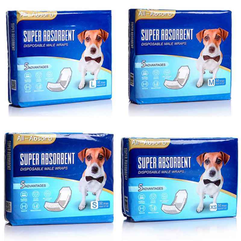 All Absorb Super Absorbent Disposable Male Dog Wraps E ZOO