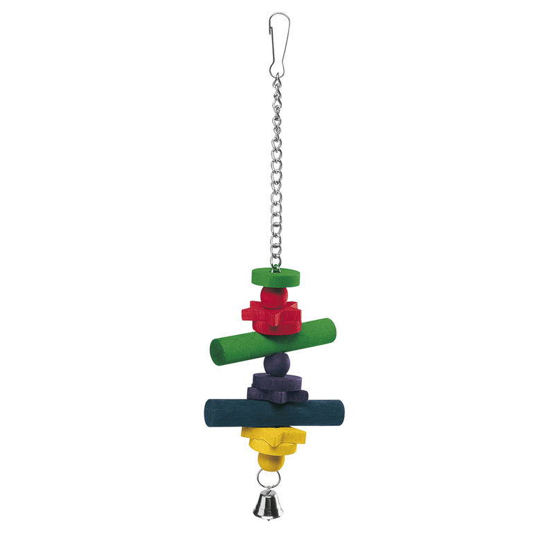 Ferplast (Ферпласт) Parrot Toy - Деревянная игрушка с колокольчиком для попугаев (3,8x31 см) в E-ZOO