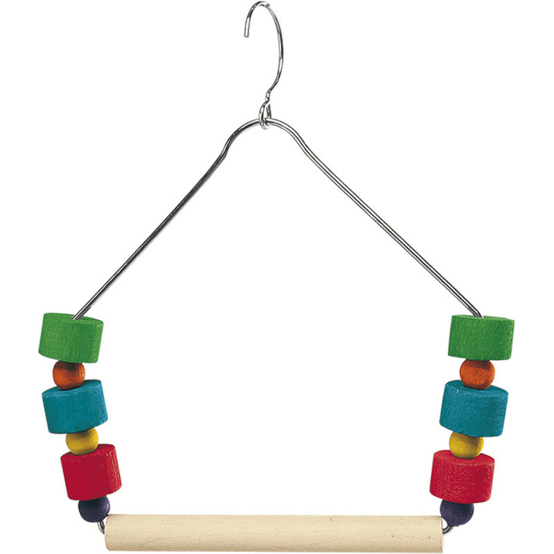 Ferplast (Ферпласт) Wooden Swing/Beads - Деревянная качеля с игрушками для попугаев, канареек и экзотических птиц (12,5x17,5 см) в E-ZOO