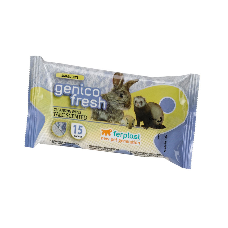 Ferplast (Ферпласт) Genico Fresh Rodent Talc - Очищающие салфетки для грызунов (15 шт./уп.) в E-ZOO