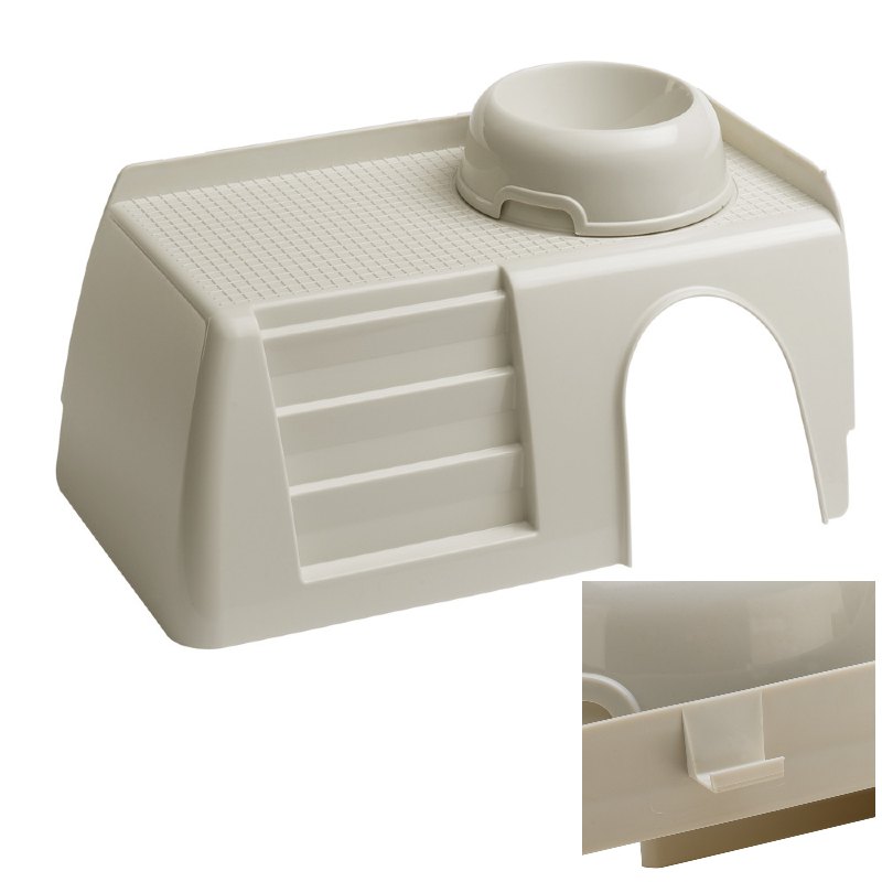 Ferplast (Ферпласт) White Feeding Bowl - Будиночок з пластику зі сходами та мискою для корма (42x25x16,5 см (крепление 2)) в E-ZOO