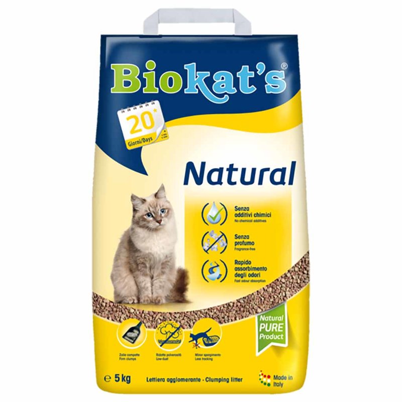 BIOKAT'S (Биокетс) NATURAL NEW - Наполнитель комкующийся для кошачьего туалета (5 кг) в E-ZOO