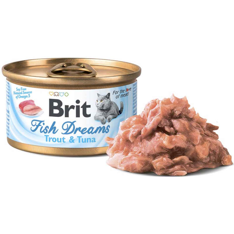 Brit (Брит) Fish Dreams Trout & Tuna - Консервы с форелью и тунцом для кошек (80 г) в E-ZOO