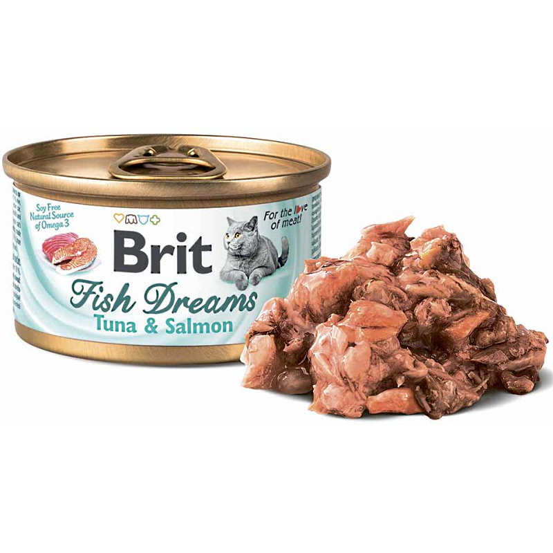 Brit (Брит) Fish Dreams Tuna & Salmon - Консервы с тунцом и лососем для кошек (80 г) в E-ZOO