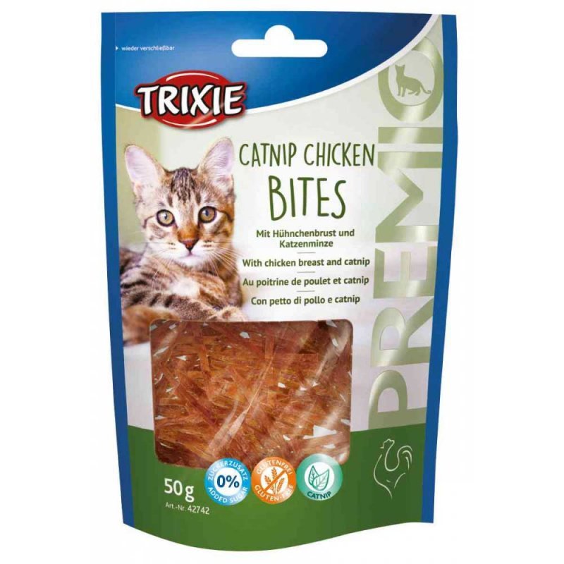 Trixie (Трикси) PREMIO Catnip Chicken Bites - Лакомство Куриная грудка с кошачьей мятой для котов и кошек (50 г) в E-ZOO