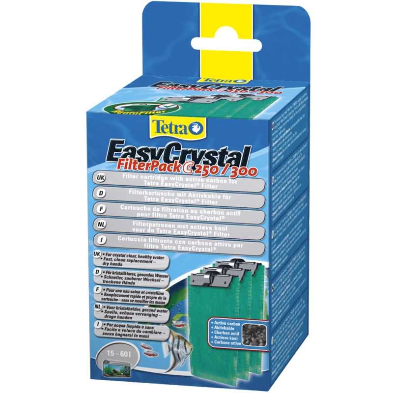 Tetra (Тетра) EasyCrystal Filter Pack 250/300 - Вкладиш для фільтрів EasyCrystal c вугільним наповнювачем (3 шт./уп.) в E-ZOO