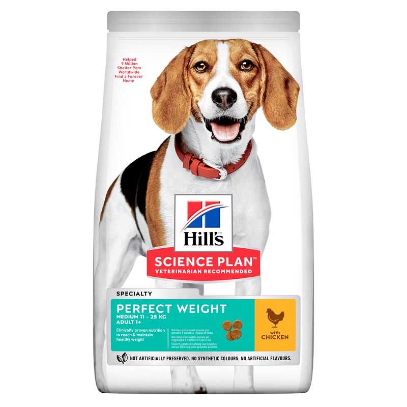 Hill's (Хиллс) Science Plan Adult Light Perfect Weight Medium - Сухой корм с курицей для взрослых собак средних пород от 1 года (2 кг) в E-ZOO