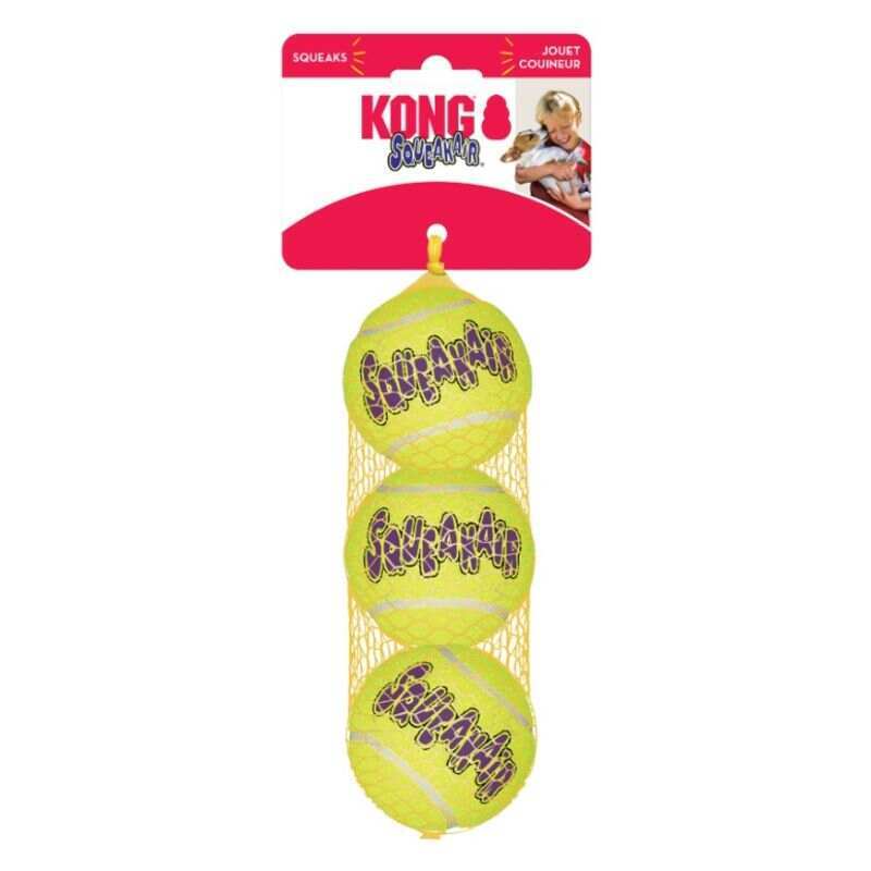 KONG (Конг) AirDog Squeakair Ball - Игрушка мяч с пищалкой (M (3 шт./уп.)) в E-ZOO