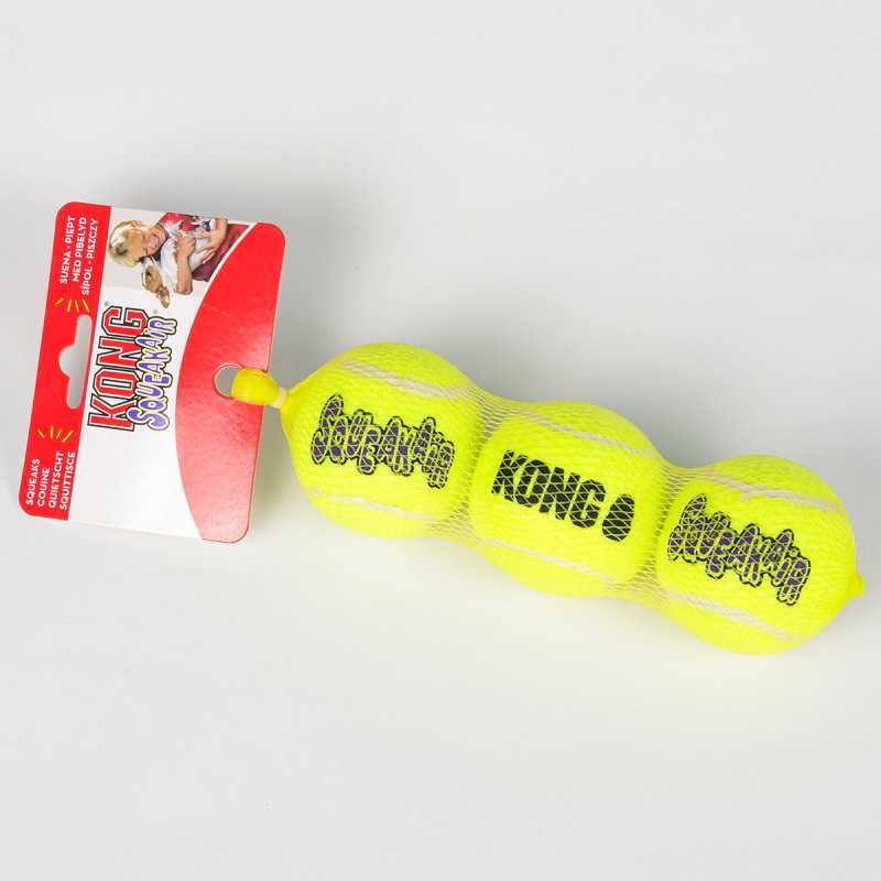 KONG (Конг) AirDog Squeakair Ball - Игрушка мяч с пищалкой (M (3 шт./уп.)) в E-ZOO