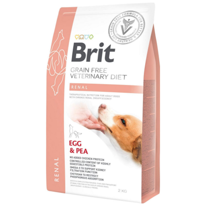 Brit GF Veterinary Diet (Брит Ветеринари Диет) Dog Renal - Беззерновая диета при почечной недостаточности с яйцом, горохом и гречкой для собак (12 кг) в E-ZOO