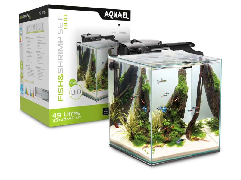 AquaEL (АкваЕль) Fish & Shrimp Set Duo 35 (49 л) - Акваріумний панорамний набір з комплектом устаткування для створення невеликих прісноводних акваріумів (49 л) в E-ZOO