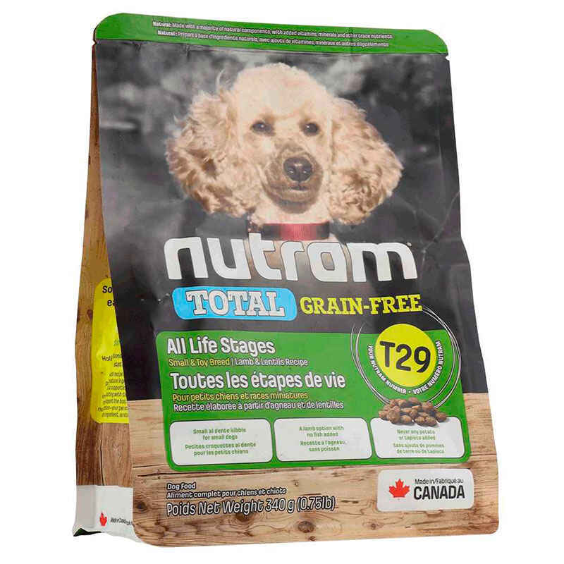 Nutram (Нутрам) T29 Total Grain-Free Lamb and Lentils Recipe Dog - Сухой беззерновой корм с ягненком и овощами для собак мелких пород на всех стадиях жизни (340 г) в E-ZOO