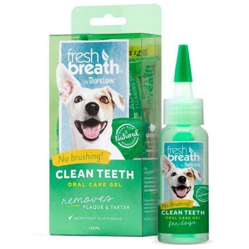 TropiClean (Тропиклин) Clean Teeth Gel Box - Гель для чистки зубов с экстрактом зеленого чая для собак (118 мл) в E-ZOO