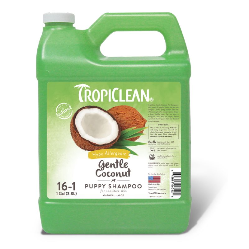TropiClean (Тропиклин) Gentle Coconut Pet - Гипоаллергенный шампунь с ароматом нежного кокоса для котят и щенков (355 мл) в E-ZOO