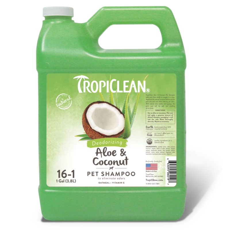 Tropiclean (Тропиклин) Aloe and Coconut - Шампунь с кокосом и алоэ для собак и кошек (3,8 л) в E-ZOO