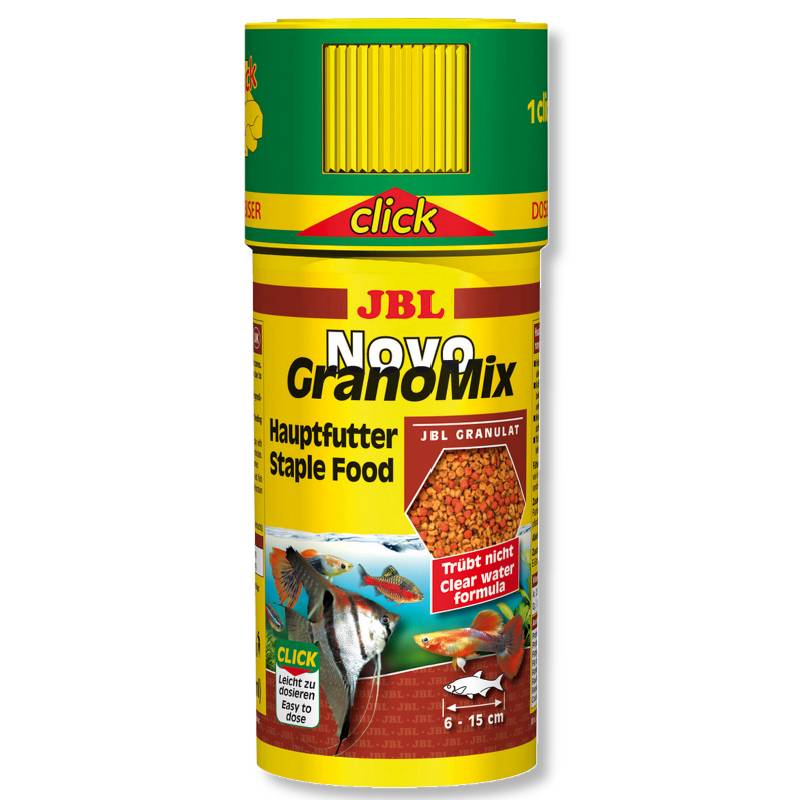JBL (ДжіБіЕль) NovoGranoMix CLICK - Основний корм для акваріумних риб середніх розмірів із дозатором (гранули) (250 мл) в E-ZOO
