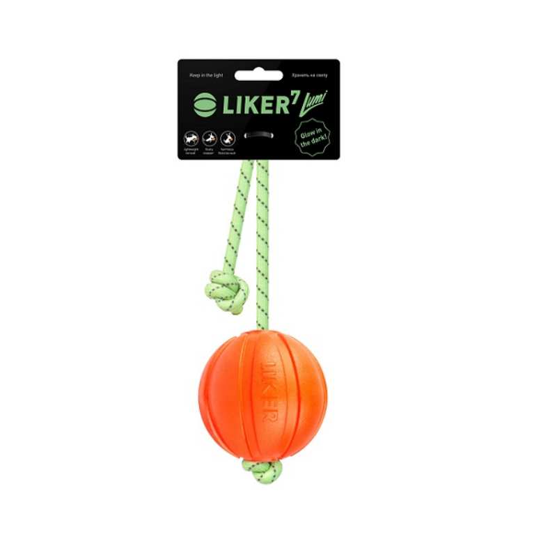 Collar (Коллар) LIKER LUMI – Игрушка ЛАЙКЕР ЛЮМИ со шнуром, светящимся в темноте (Ø5 см) в E-ZOO