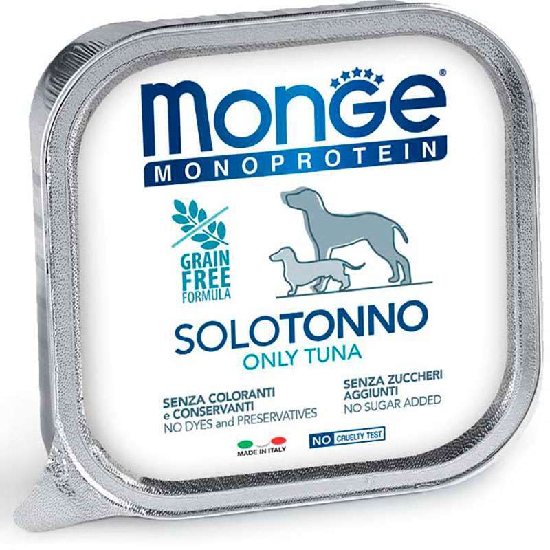 Monge (Монж) Monoprotein Dog Solo Tuna 100% – Монопротеїновий паштет з тунцем для собак (150 г) в E-ZOO