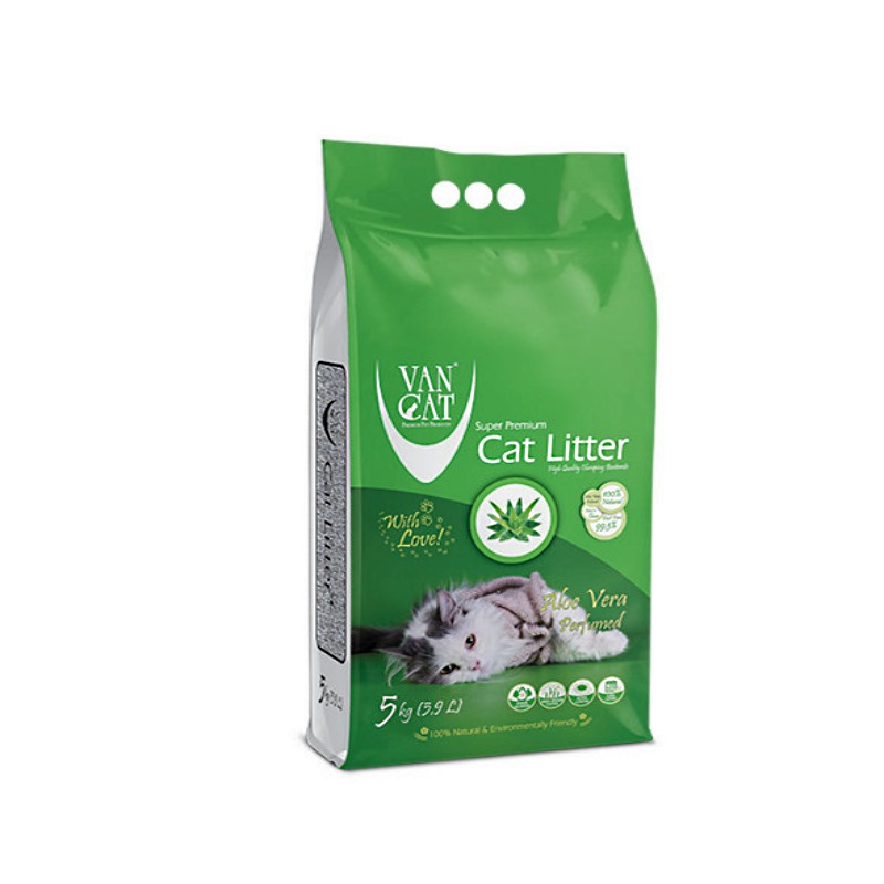 VanCat (ВанКэт) Cat Litter Aloe Vera - Бентонитовый наполнитель для кошачьего туалета с ароматом алоэ вера (10 кг) в E-ZOO