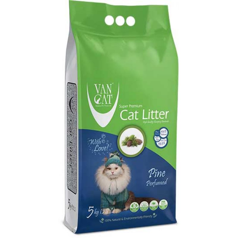 VanCat (ВанКэт) Cat Litter Pine – Бентонитовый наполнитель для кошачьего туалета с ароматом сосны (5 кг) в E-ZOO