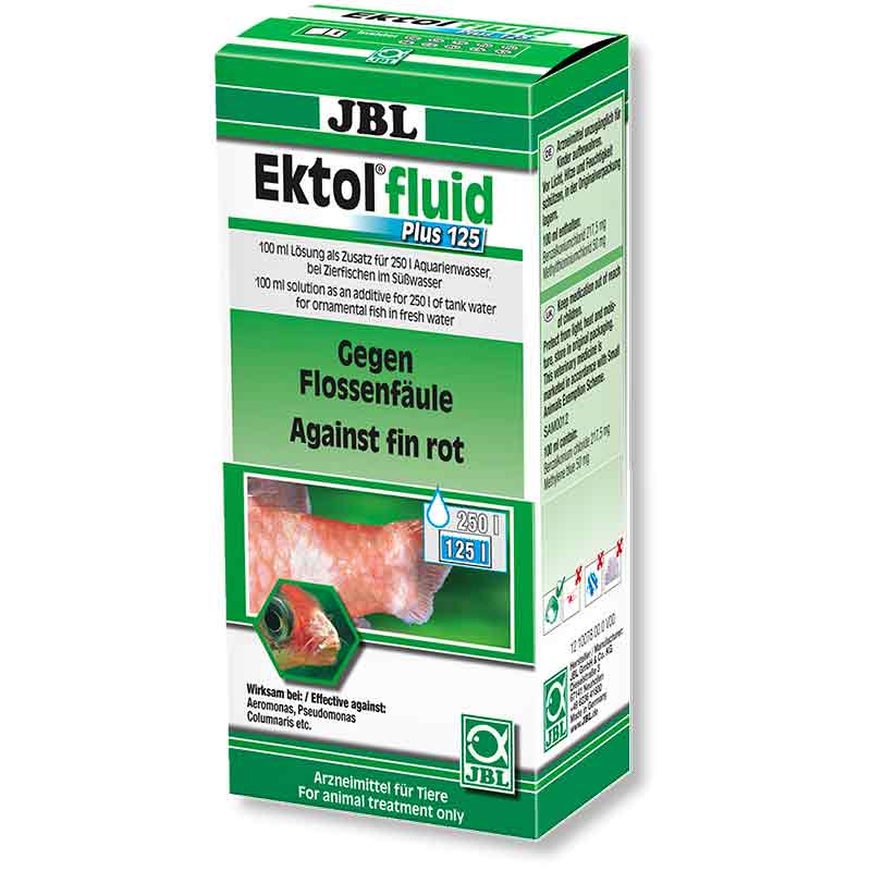 JBL (ДжіБіЕль) Ektol Fluid Plus - Препарат від ротової і плавникової гнилі в акваріумних рибок (Fluid Plus 125) в E-ZOO