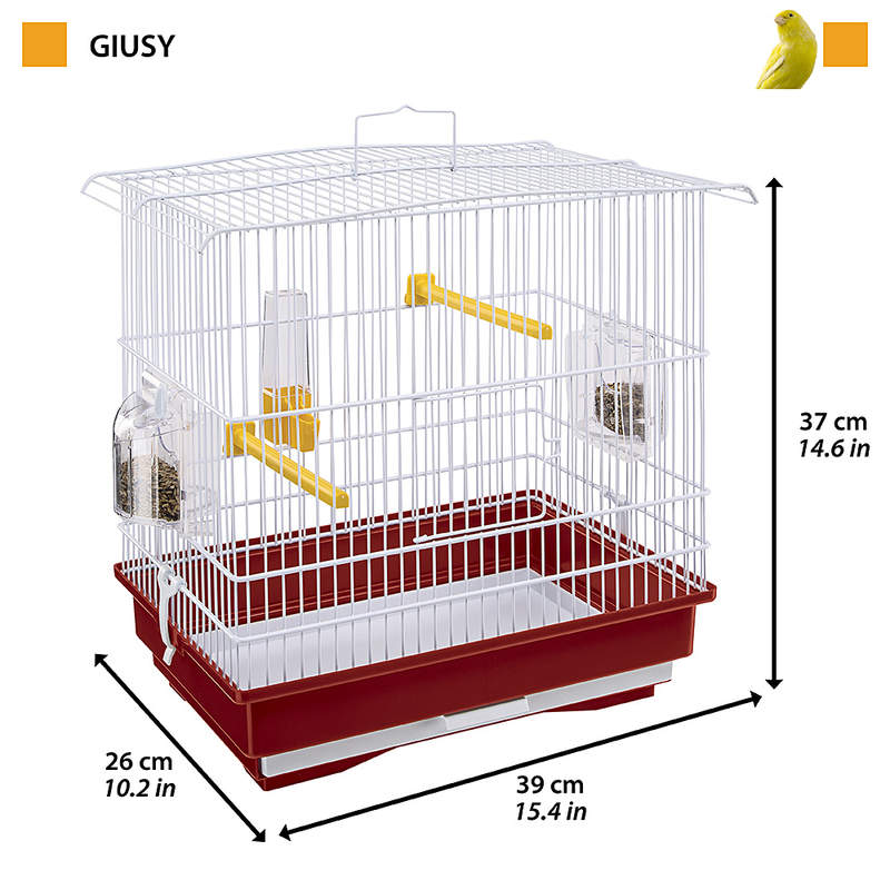 Ferplast (Ферпласт) Cage Giusy - Клетка для попугаев, канареек и мелких экзотических птиц (39x26x37 см) в E-ZOO