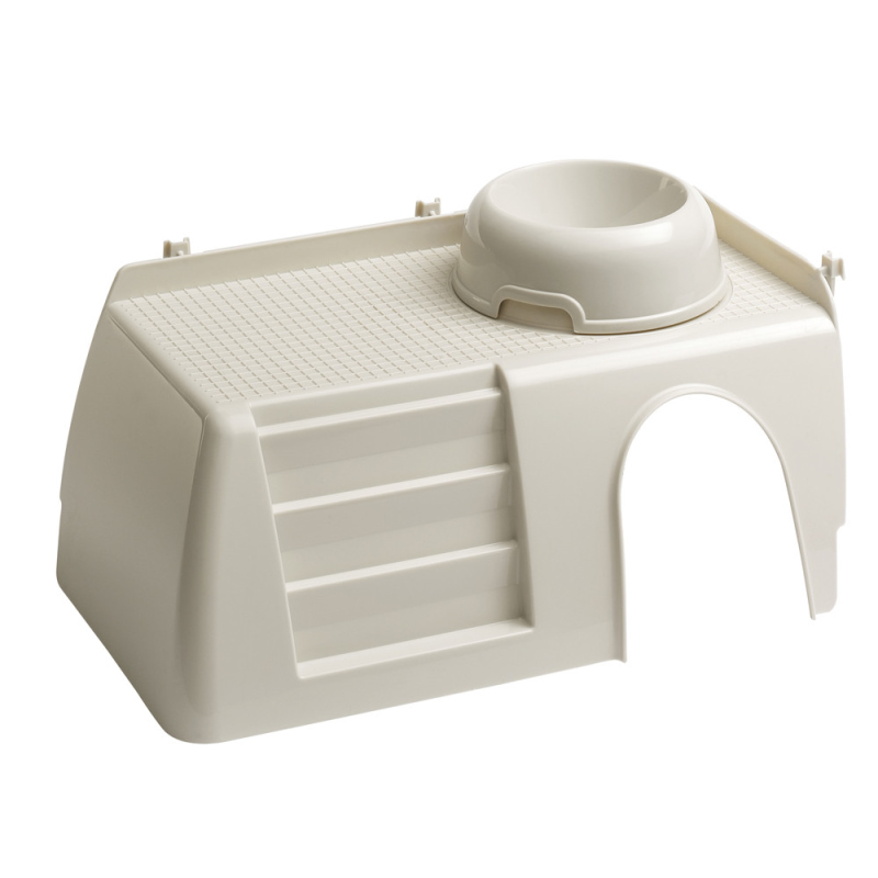 Ferplast (Ферпласт) White Feeding Bowl - Домик из пластика с лестницей и миской для корма (42x25x16,5 см (крепление 2)) в E-ZOO
