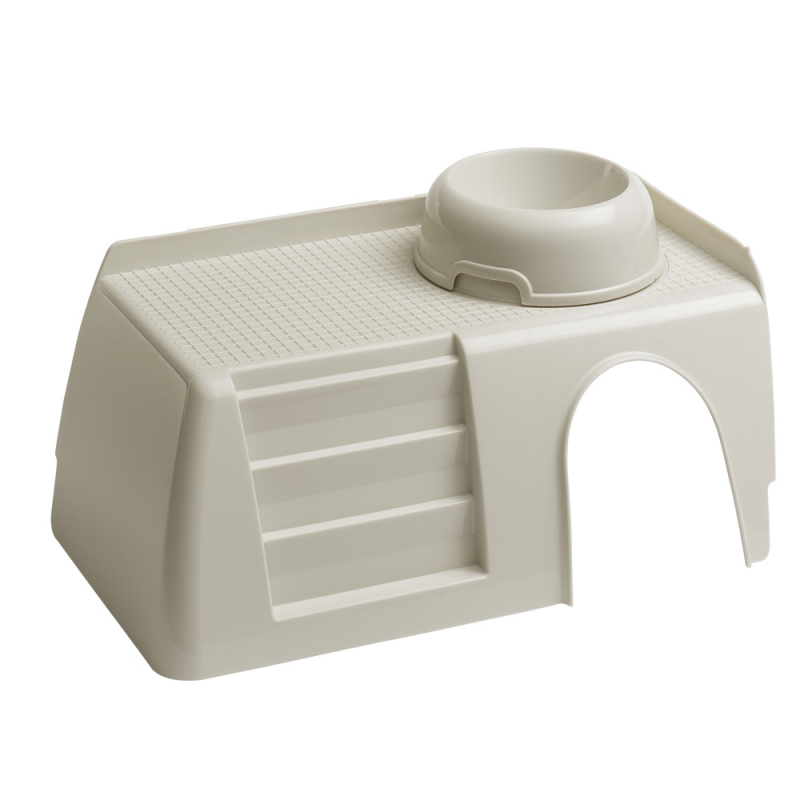 Ferplast (Ферпласт) White Feeding Bowl - Домик из пластика с лестницей и миской для корма (42x25x16,5 см (крепление 2)) в E-ZOO