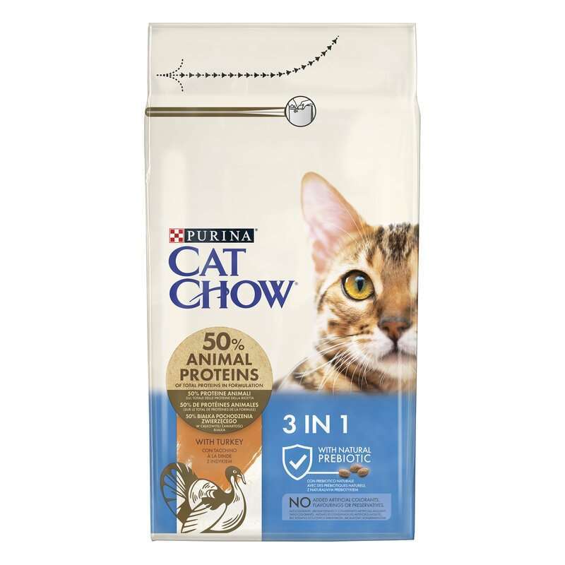 Cat Chow (Кэт Чау) 3 in 1 - Сухой корм для котов с формулой тройного действия (15 кг) в E-ZOO