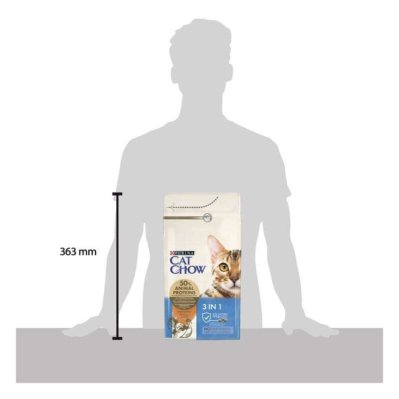 Cat Chow (Кет Чау) 3 in 1 - Сухий корм для котів з формулою потрійної дії (15 кг) в E-ZOO