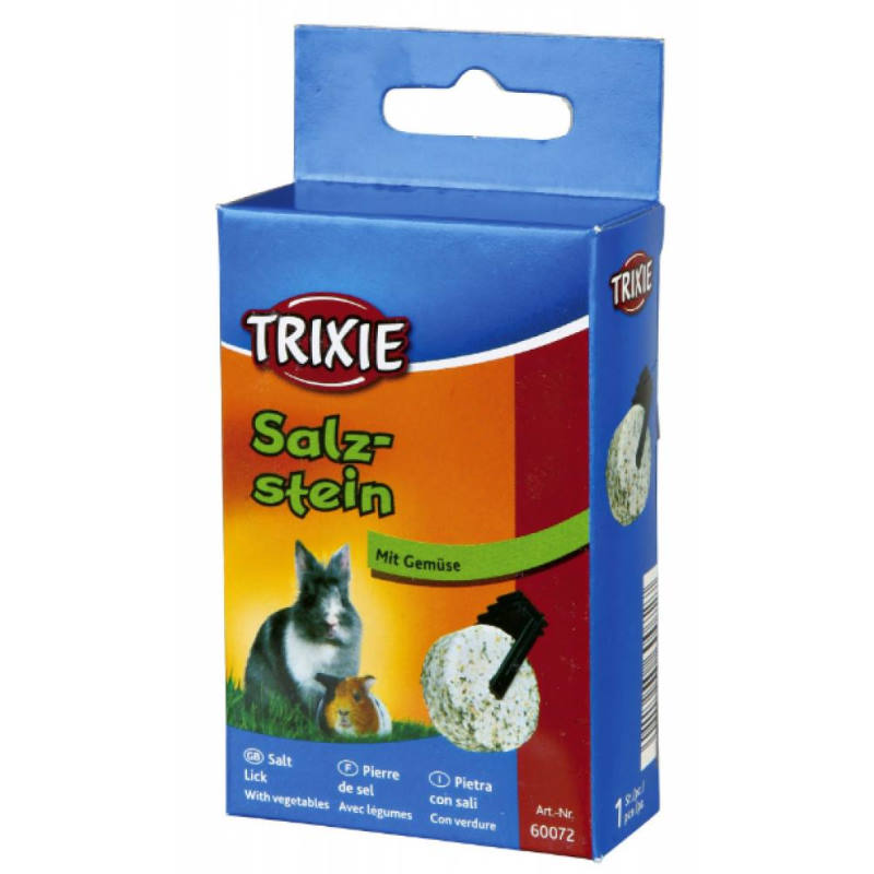 Trixie (Тріксі) Salt Lick with Vegetables - Мінерал-сіль з травами на тримачі для гризунів (120 г) в E-ZOO