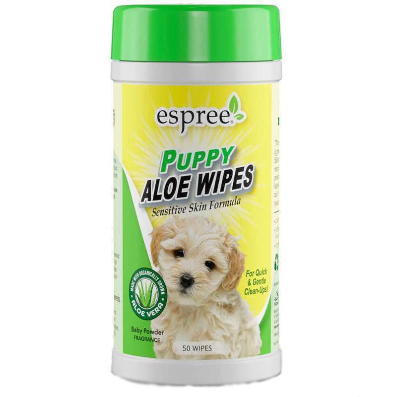 Espree (Эспри) Puppy Aloe Wipes - Влажные салфетки для очищения чувствительной кожи и шерсти щенков (50 шт./уп.) в E-ZOO