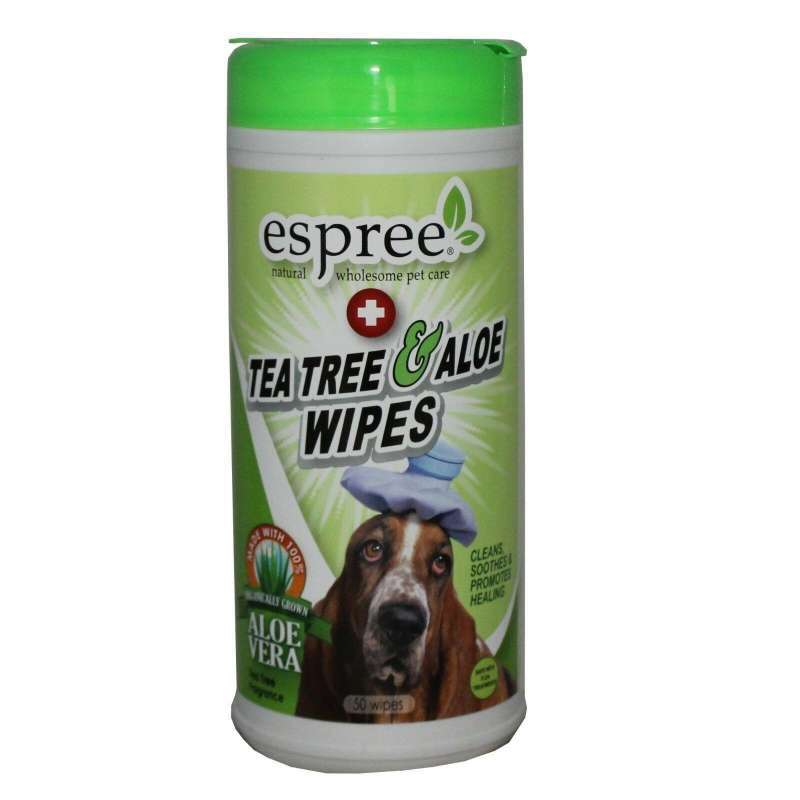 Espree (Еспрі) Tea Tree and Aloe Healing Wipes - Вологі серветки з ароматом чайного дерева для собак з проблемною шкірою (50 шт./уп.) в E-ZOO